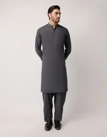 GREY PLAIN KAMEEZ SHALWAR