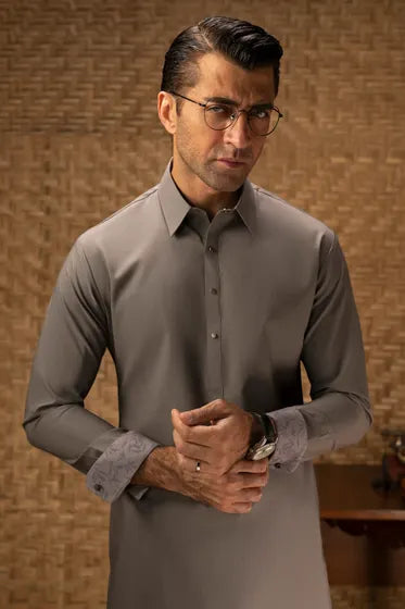 LODZ - GREY COTTON EXCLUSIVE KAMEEZ SHALWAR