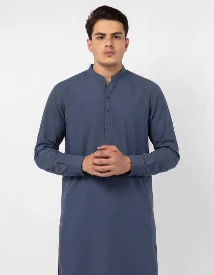 BLUE PLAIN KAMEEZ SHALWAR