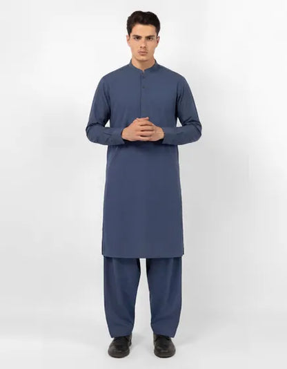 BLUE PLAIN KAMEEZ SHALWAR
