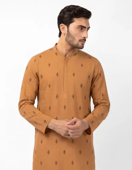RUST COTTON SEMI-FORMAL KURTA