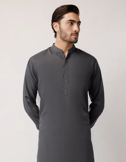 GREY PLAIN KAMEEZ SHALWAR