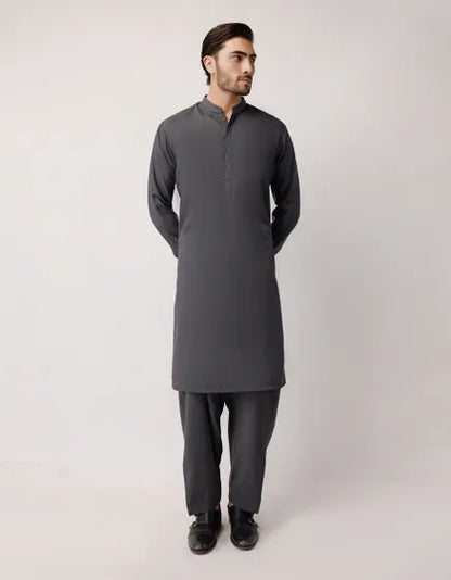 GREY PLAIN KAMEEZ SHALWAR
