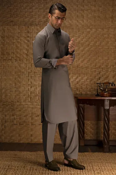 LODZ - GREY COTTON EXCLUSIVE KAMEEZ SHALWAR
