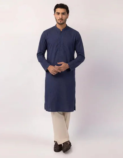 BLUE COTTON SEMI-FORMAL KURTA
