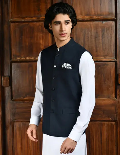 NAVY BLUE SUITING WAISTCOAT